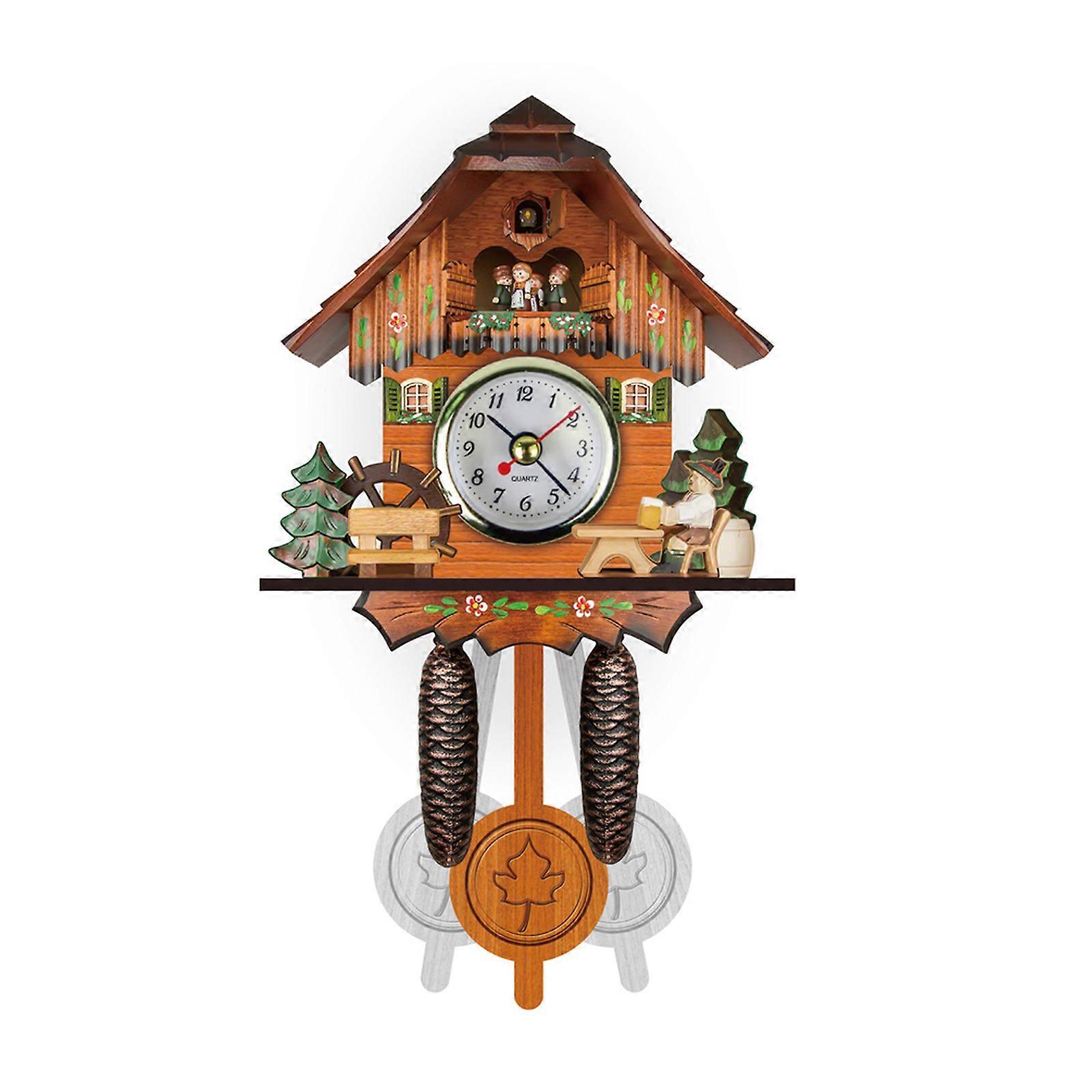 Rustics Wood Cuckoo Wall Clock For Cozyness Timelessly Homes Environment Precise Timing Clock Improve Natural Aesthetic