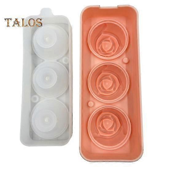 Rose Ice Mold Easy to Clean DIY Flexible Useful 3 Grids Round/Rose Ice Cube Mould Ice Maker for Bar