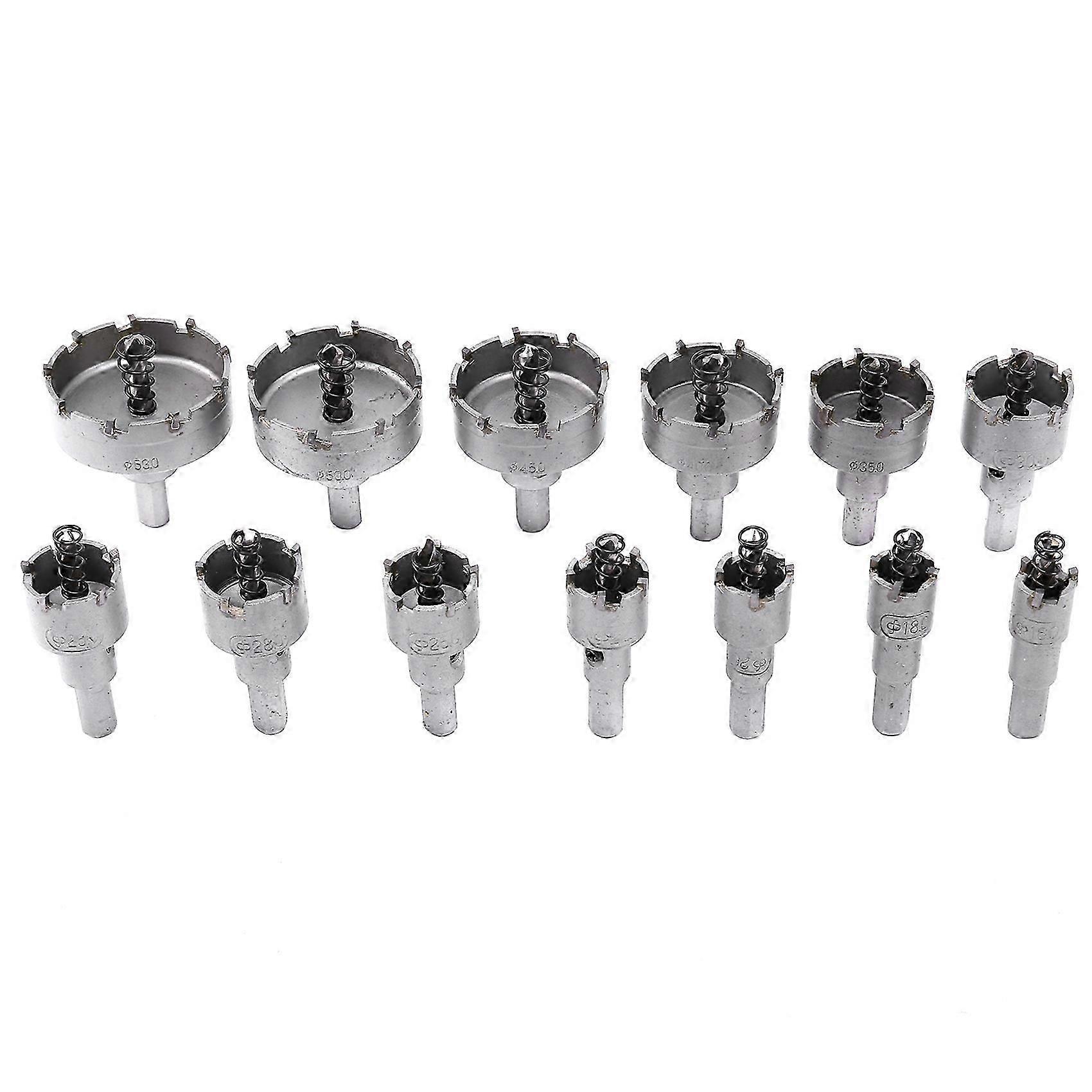 13 pezzi Punta da trapano 16-53 mm Set di seghe a tazza Fresa per carotaggio in metallo con punta in metallo in metallo Taglierina per sega a tazza