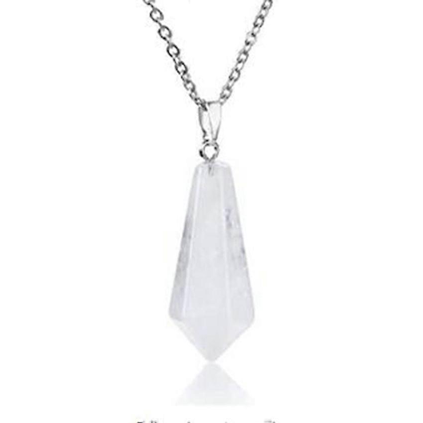 الطبيعية شقرا الشفاء كريستال الحجر قلادة قلادة ريكي مشحونة مدبب البندول القلائد، 12 وجها