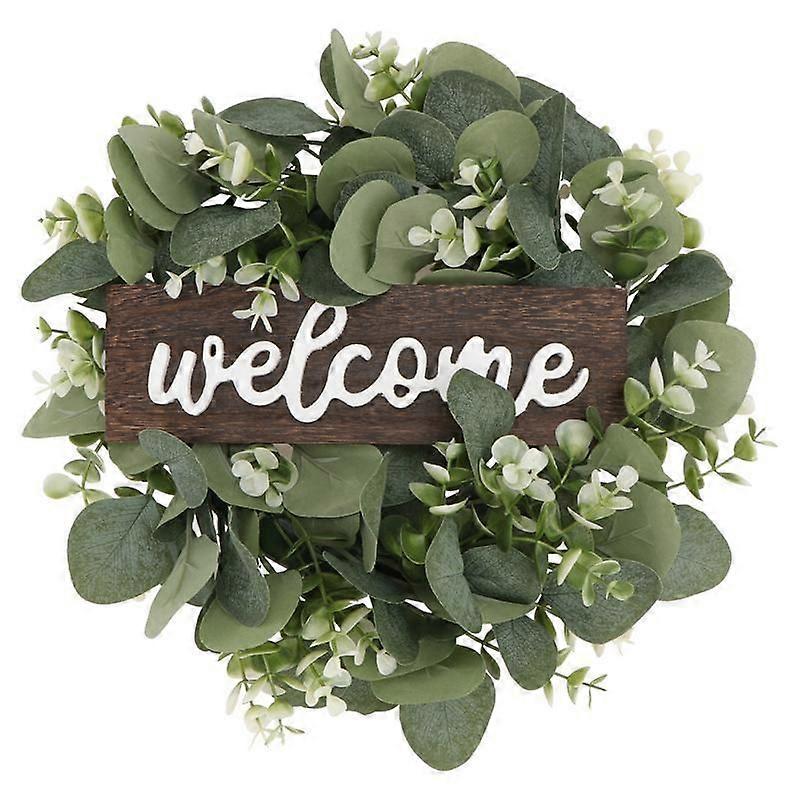 ようこそシミュレートされたガーランドドアハンギングデコレーションユーカリガーランドユーカリはガーランドパーティーを残します