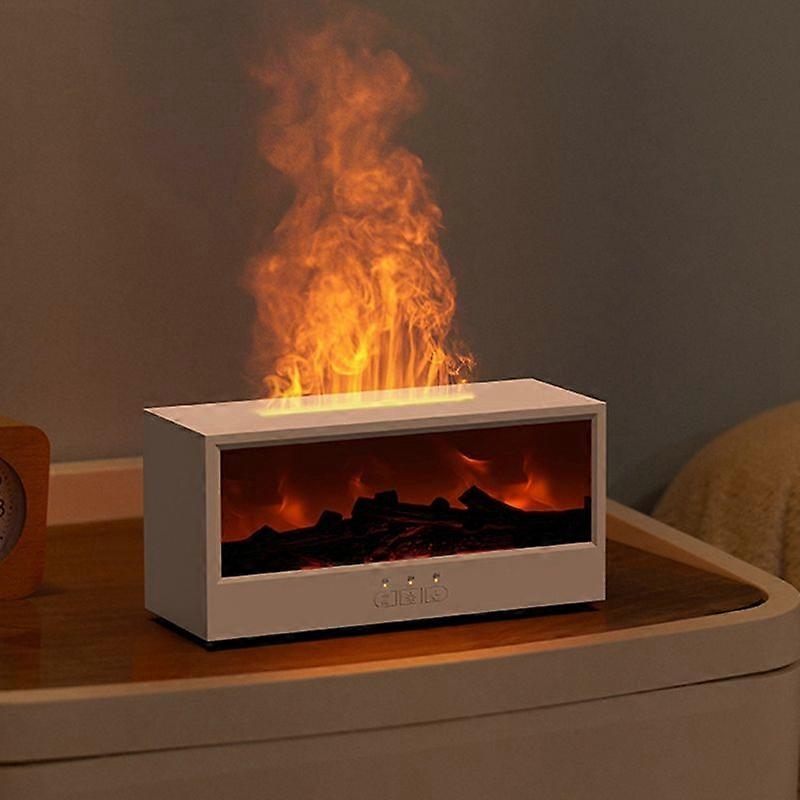Diffuseur d'huiles essentielles à flamme 3D, machine d'aromathérapie pour cheminée, humidificateur coloré avec télécommande pour chambre à coucher A