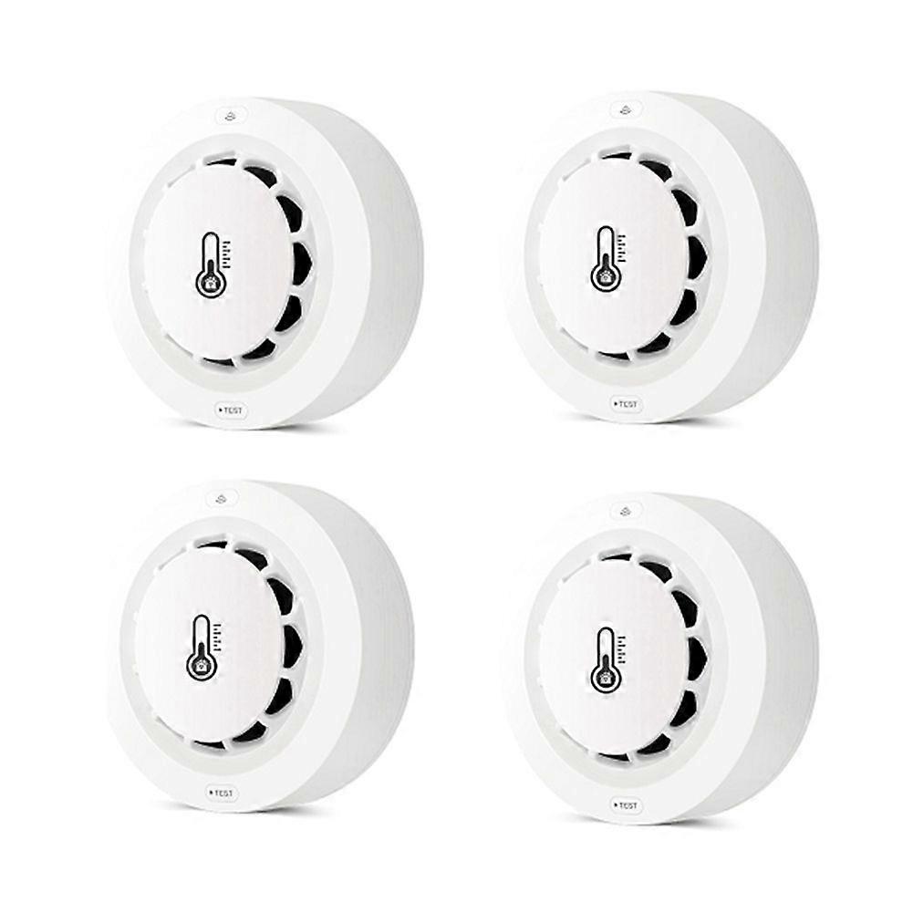 Tuya Smart Smoke Detector with WiFi & Bluetooth, Temperature & Humidity Monitoring 80dB Alarm, Remo