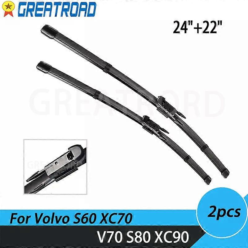 Wiper LHD Front Wiper Blades For Volvo S60 XC70 V70 S80 XC90 Windshield Windscreen Front Window 24"+22"