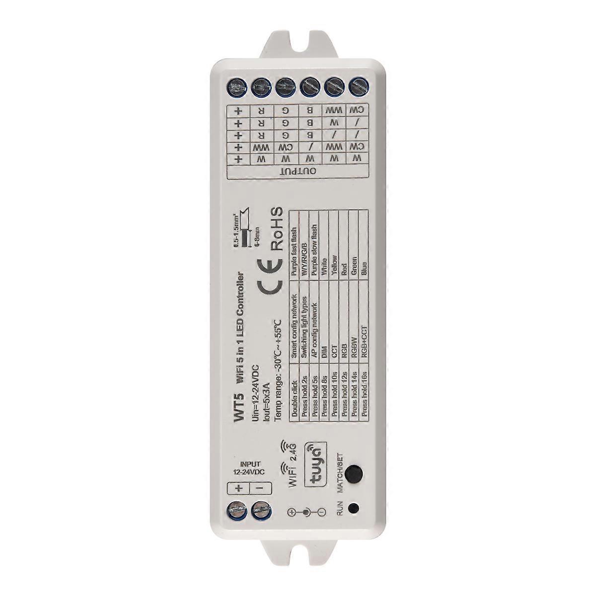 Tuya LED Controller 5 in 1 Dimmer CCT RGB RGBW RGBWW RGBCCT
