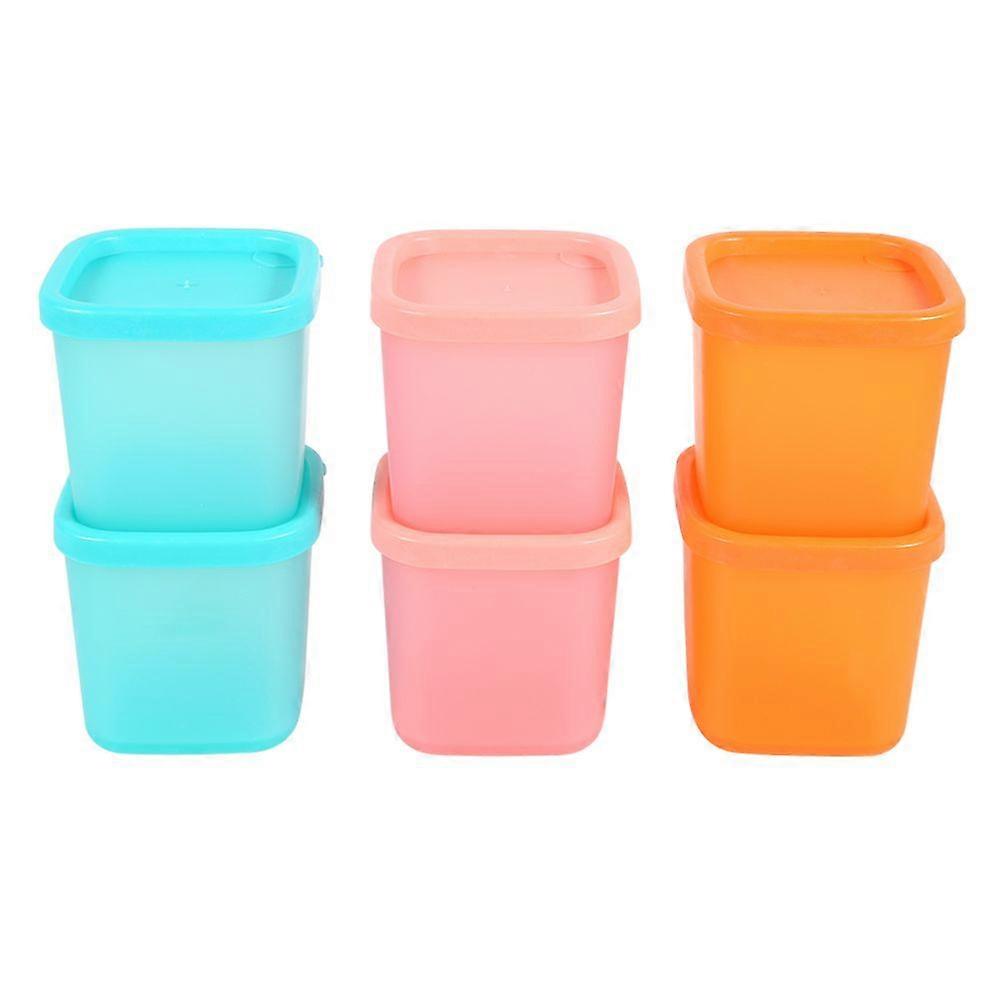 6Pcs Plastic Multifunction Seasoning Box Kitchen Sorting Food Storage Case Container W/ Lid