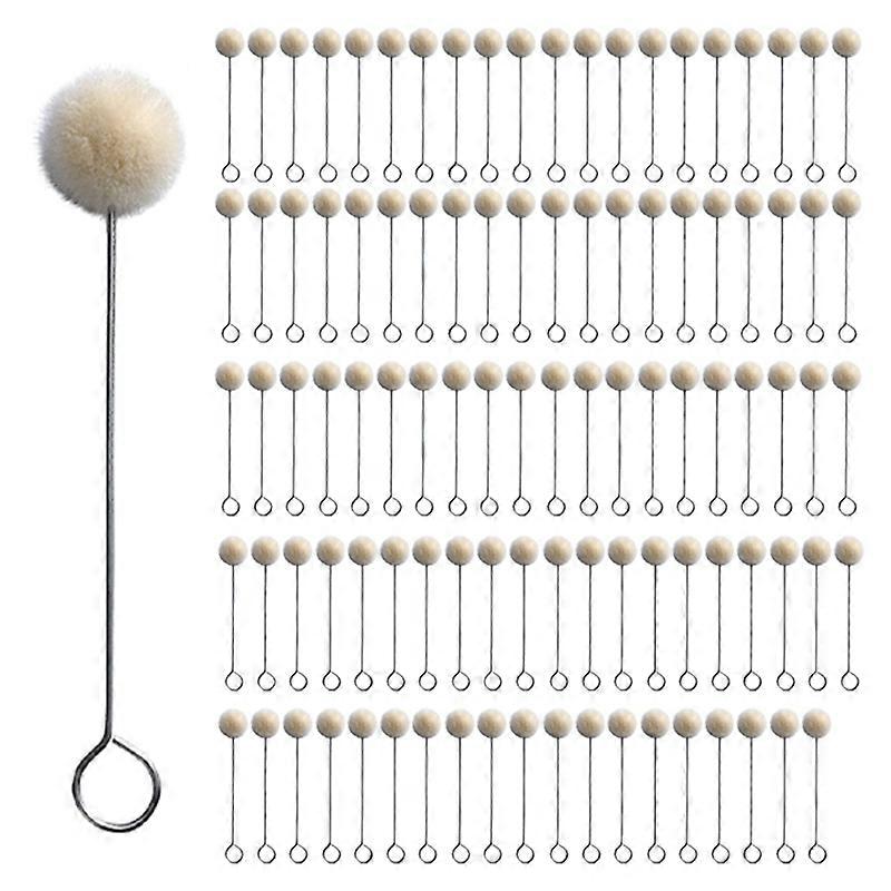 100Pcs Leather Carving Dyed Wool Ball Brush Handmade Leather Care Alcohol Dye Oily Dye Daubing Tool