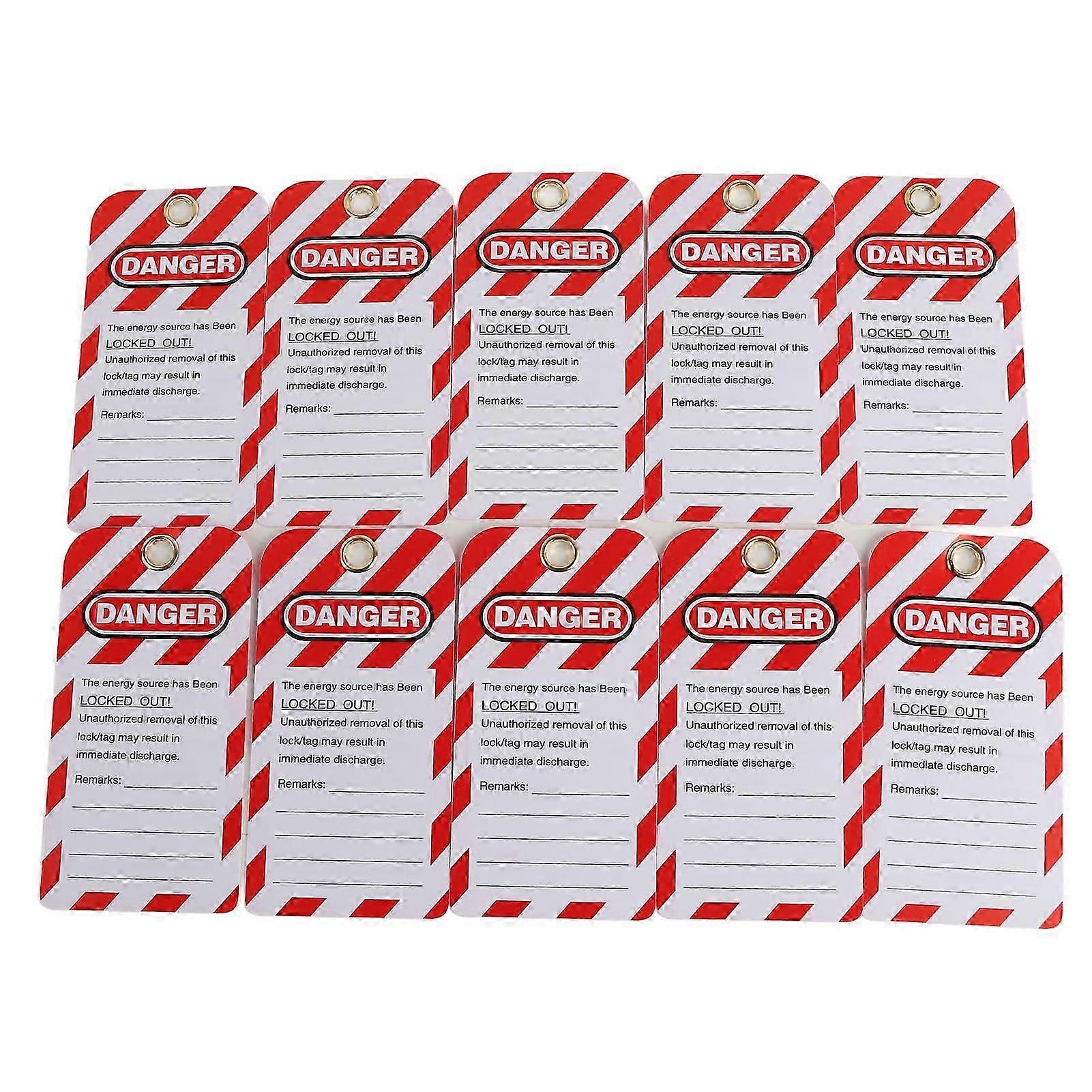 10PCS Lockout Tag Danger Do Not Operate Safety Warning Front / Back Label PVC for Equipment