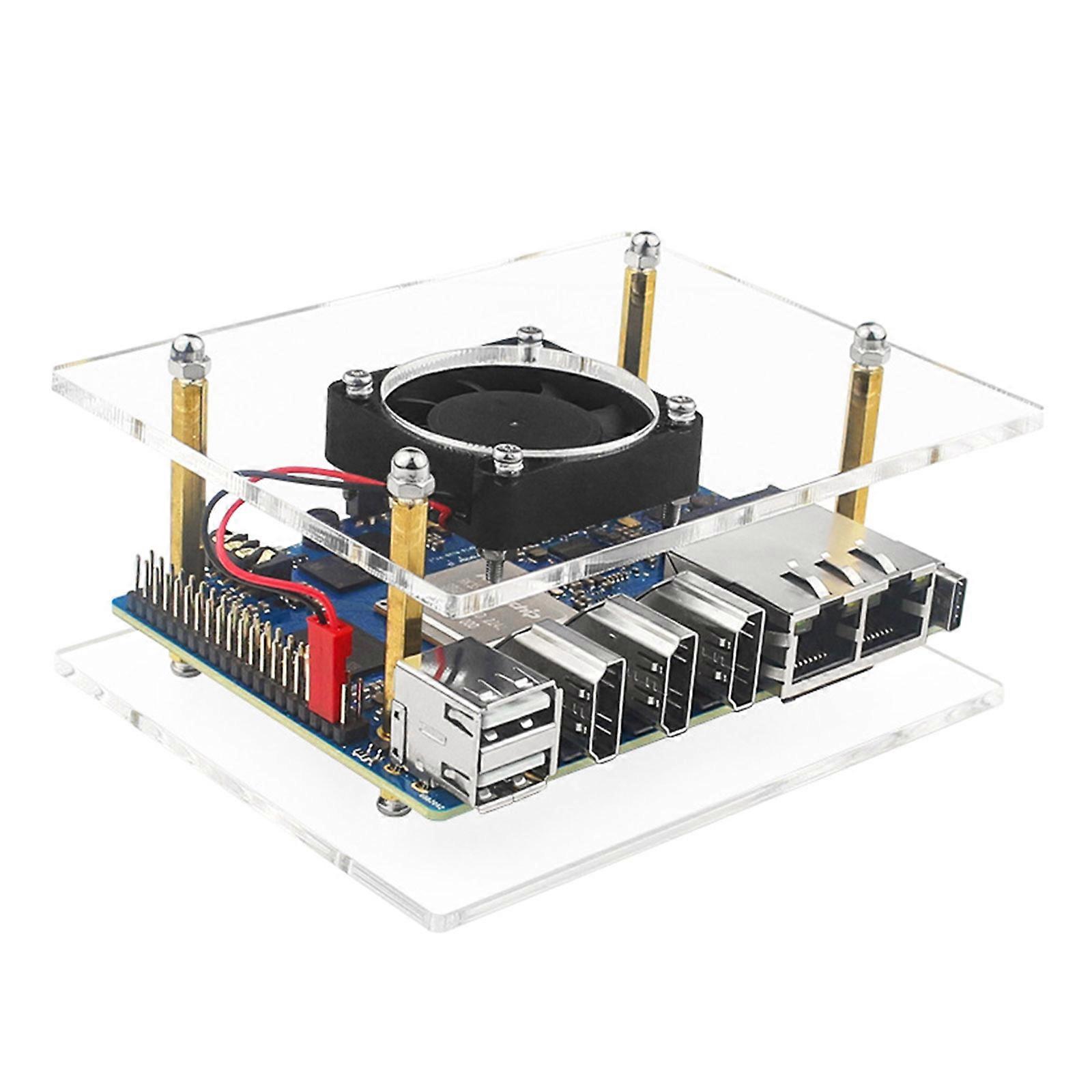 Acrylic Case Box for OrangePi 5 Plus Cooling Enclosure Mainboard Cover Display Case Multiple Layer Multicolor