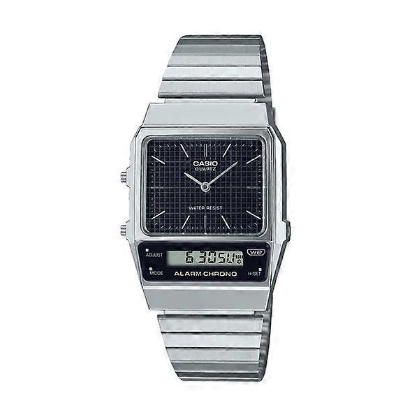 Casio Aq-800e-1aef Men's Analog-digital Watch - Black Dial, Stainless Steel Bracelet
