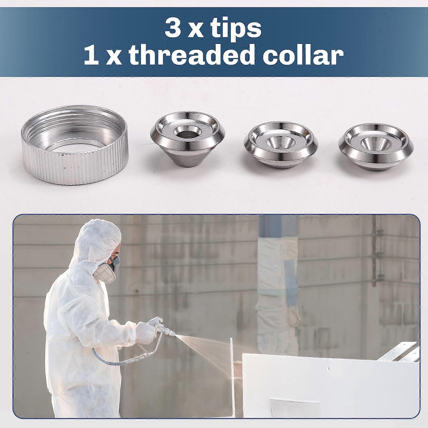 Texture Sprayer Orifice Tip Set,3 Nozzle Tips,Threaded Collar for Wal-Board Drywall Texture-Pro 200