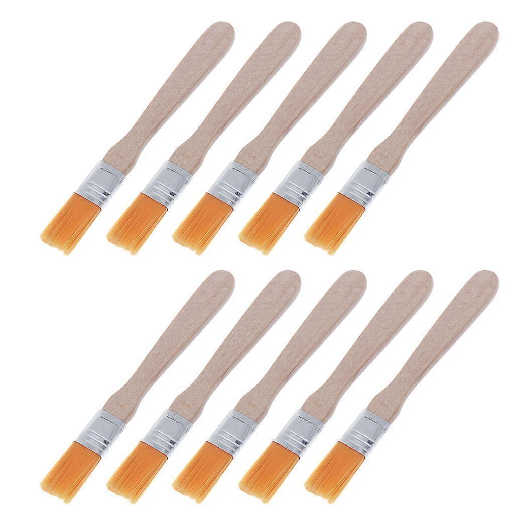 10Pcs Wooden Handle Brush Nylon Bristles Welding Cleaning Tools For Solder Flux Paste Residue Keyboard Yellow