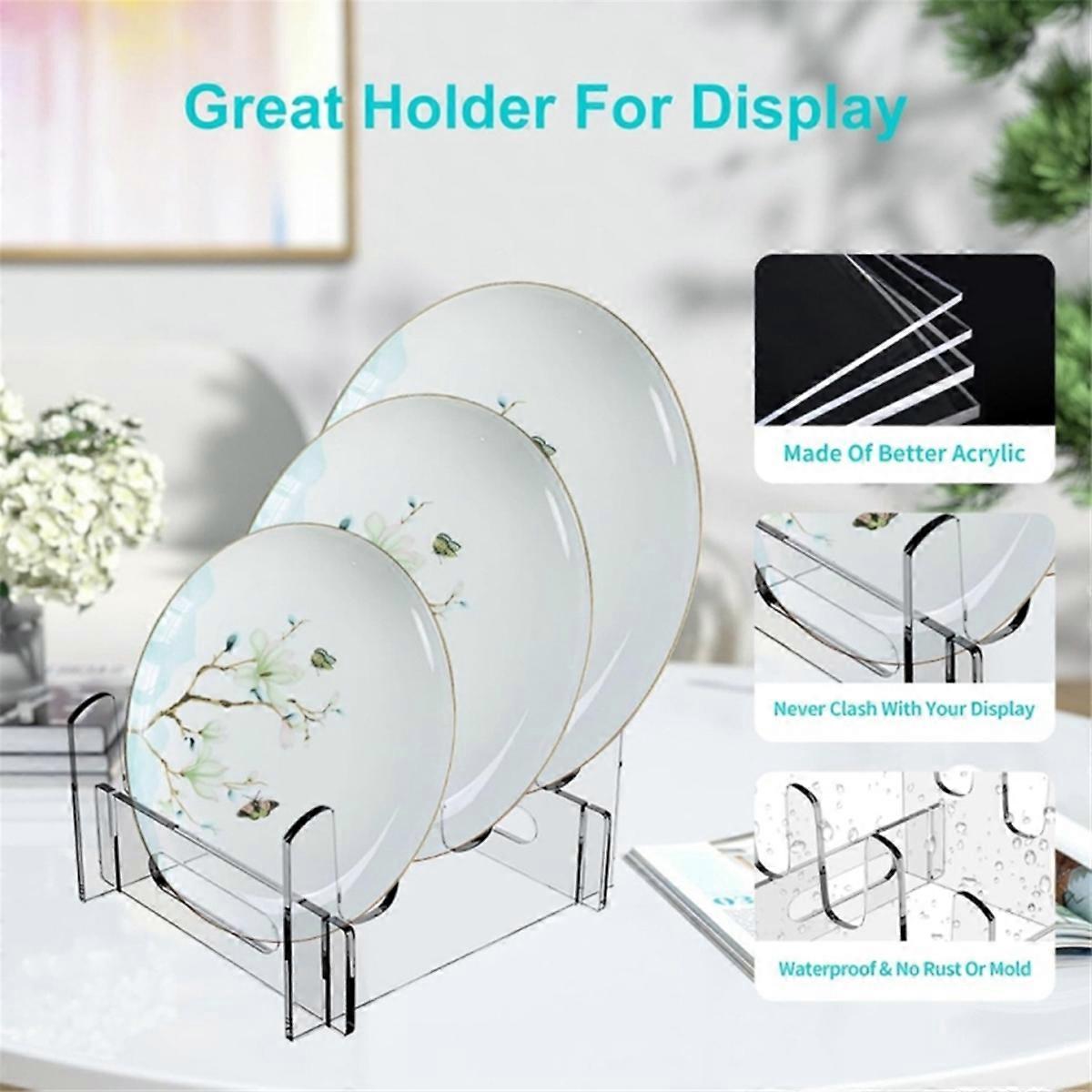 Dish Drying Rack, Arcylic Single Tier Dish Holderr, 4Grids
