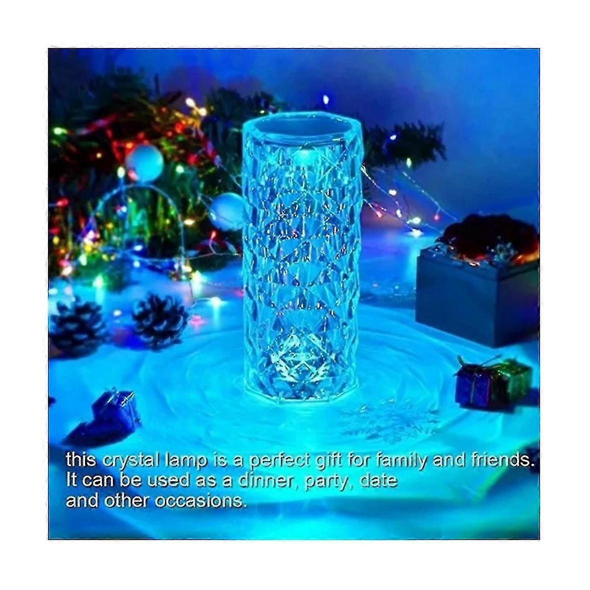 Ambient light, Transparent Cylindrical Light with Diamond - cut Pattern for Home Decoration