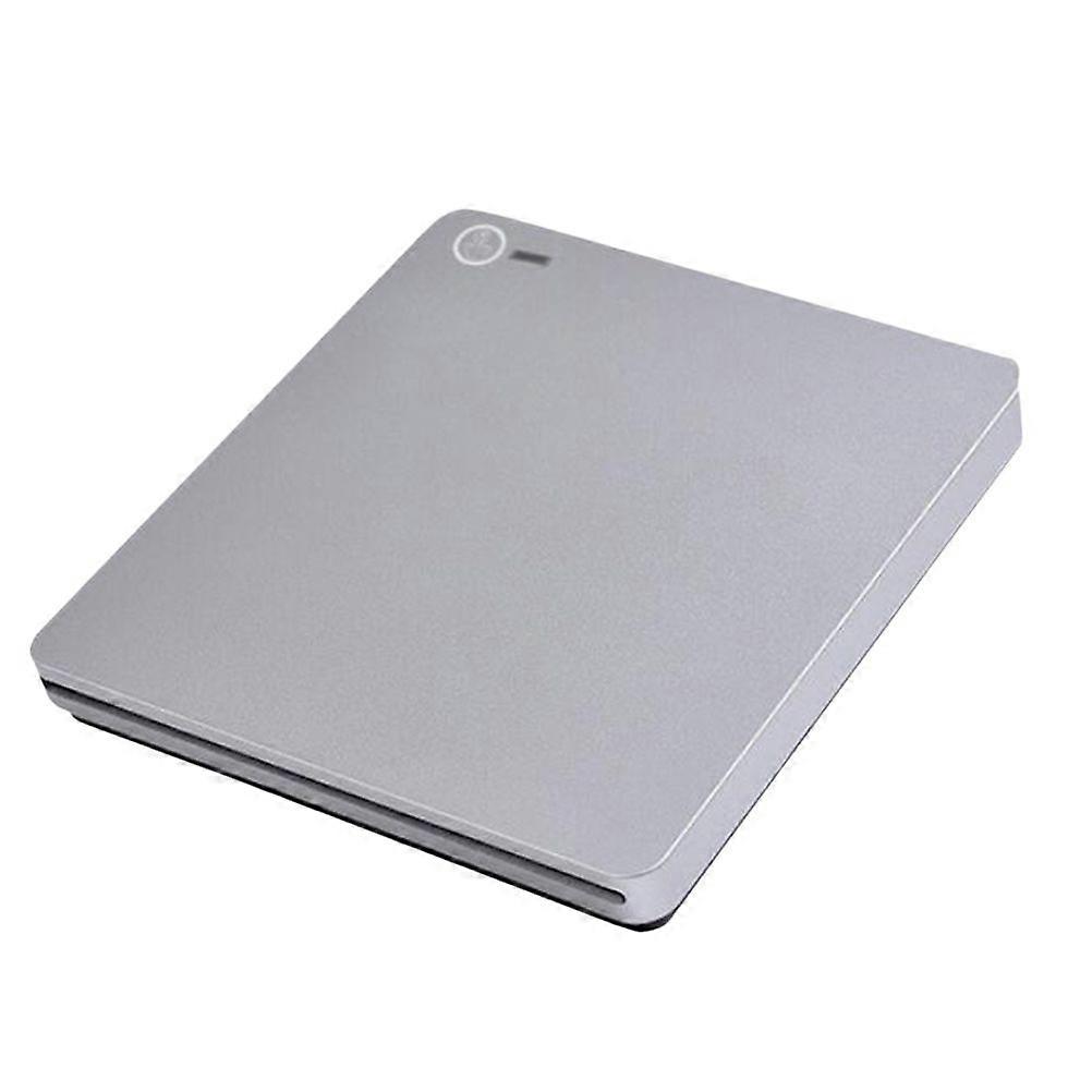 1 Set USB External CD Driver CD Burner Dual Interface CD Burner Suction Type CD Burner USB External CD Burner for Home Office Use (Silver)