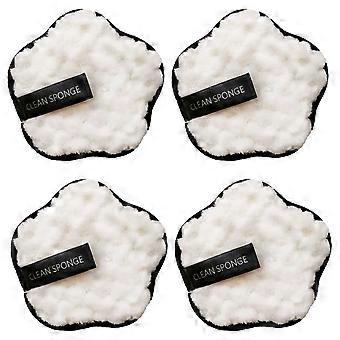 4pcs five-pointed star shaped fiber cotton soft and skin-friendly makeup remover face wash makeup remover cotton powder puff