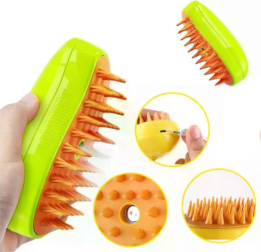 Cat & Dog Grooming Brush,3-in-1 Steam Comb with Spray Function, Massage & Detangle, USB Rechargeable
