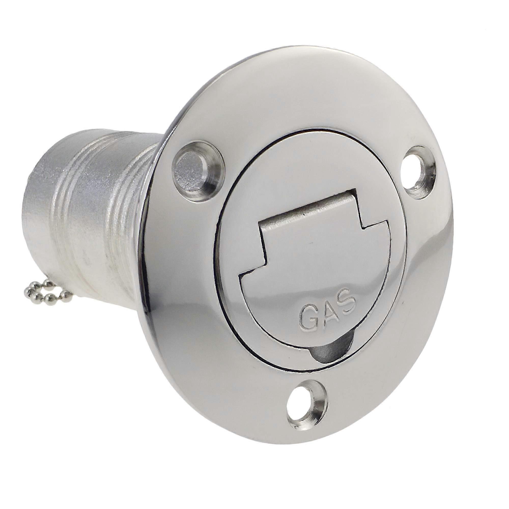 1-1/2" Boat Gas Deck Fill Filler with Keyless Cap, 316 Stainless Steel Marine Hardware for Yachts and Caravans