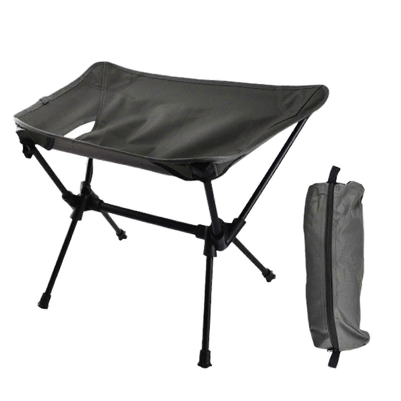Camping Chair Folding Stool Includes Storage Bag Portable Foldable Footstool Black