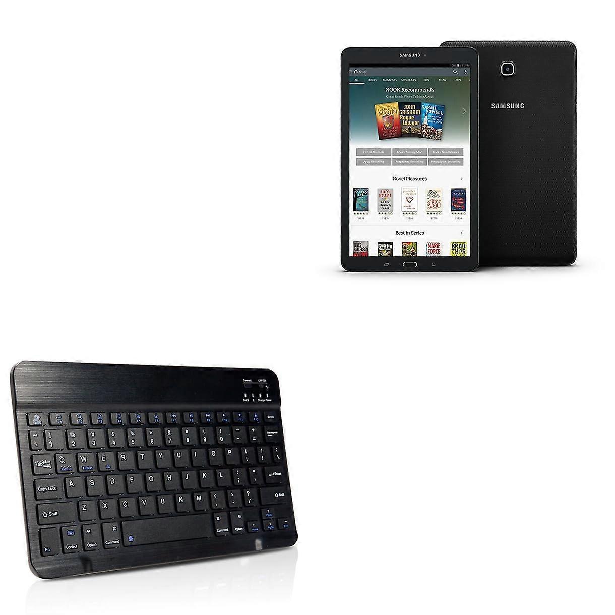 Keyboard Compatible with Samsung Galaxy Tab E Nook - Bluetooth Keyboard with Chiclet Keys in Jet Black, Thin Design
