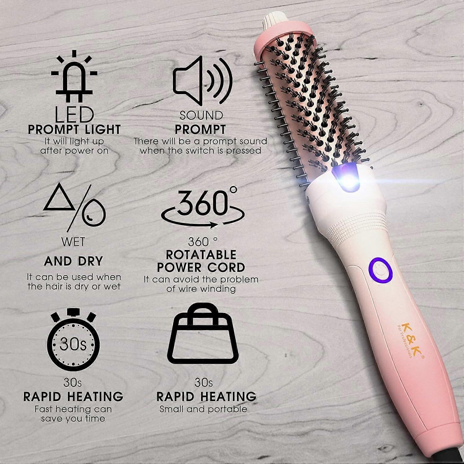 1.25 -inch heated curl brush with ceramic tourmaline ionic technology