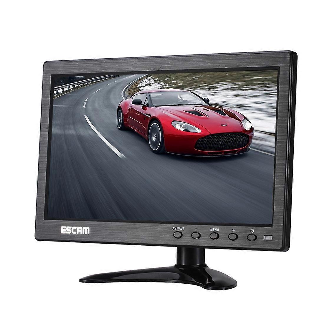 (New) ESCAM T10 10.0 inch TFT LCD 1024x600 Monitor with VGA & HDMI & AV & BNC & USB for PC CCTV Security