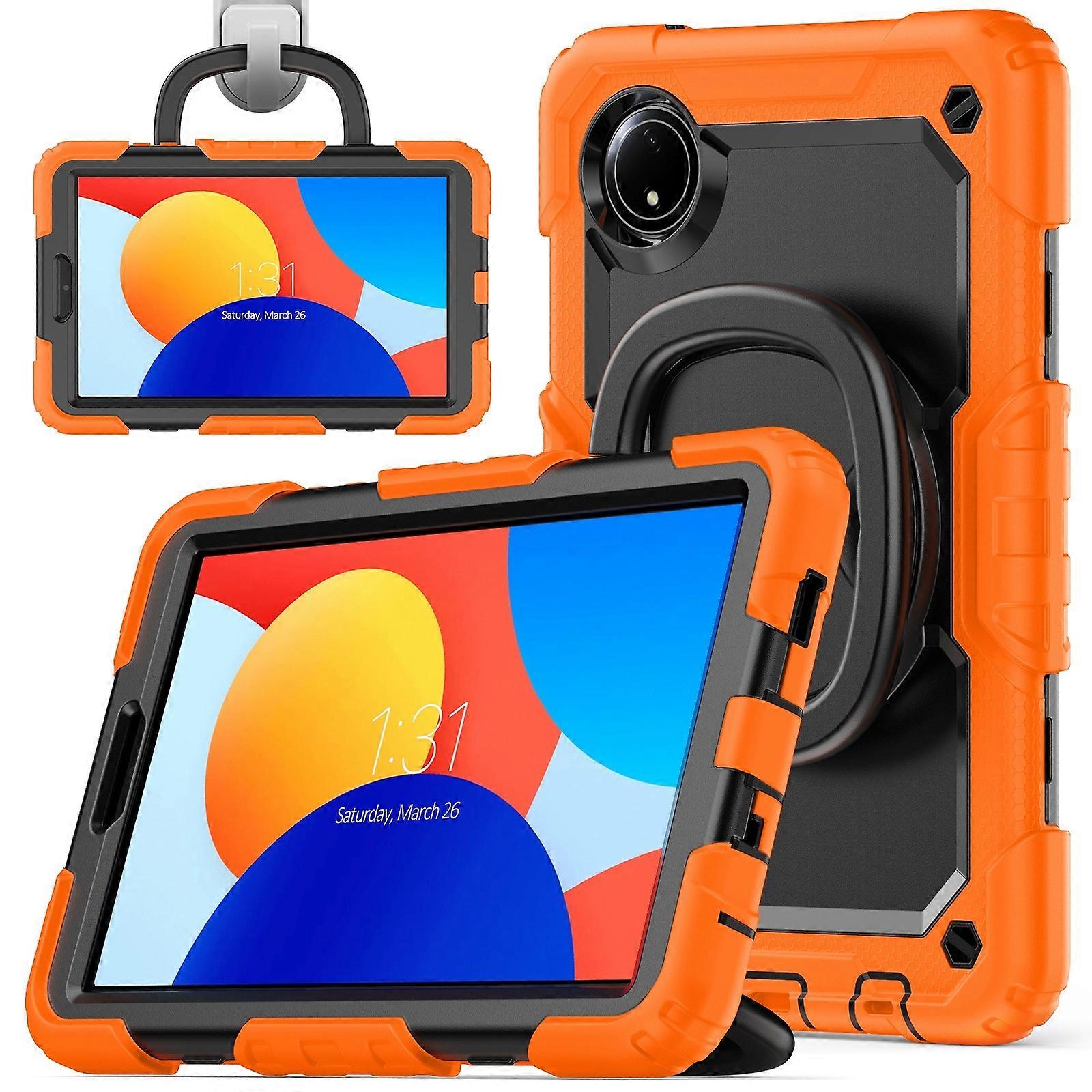D Type Silicone Hybrid PC Tablet Case with Handle Holder