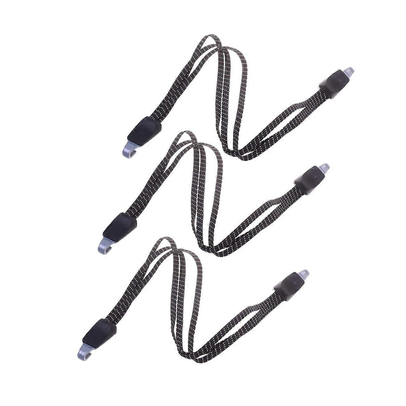 3sets Shelf Tie Rope Carrier Rack Cargo Cycle Luggage Bike Strap Strap Elastic Adjustable Strap Bungee Cords Elastic Rope Black Nylon 3pcs3