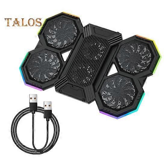 Supporto per radiatore per laptop con illuminazione RGB Supporto per notebook portatile a basso rumore regolabile in altezza Pad di raffreddamento per laptop da gioco