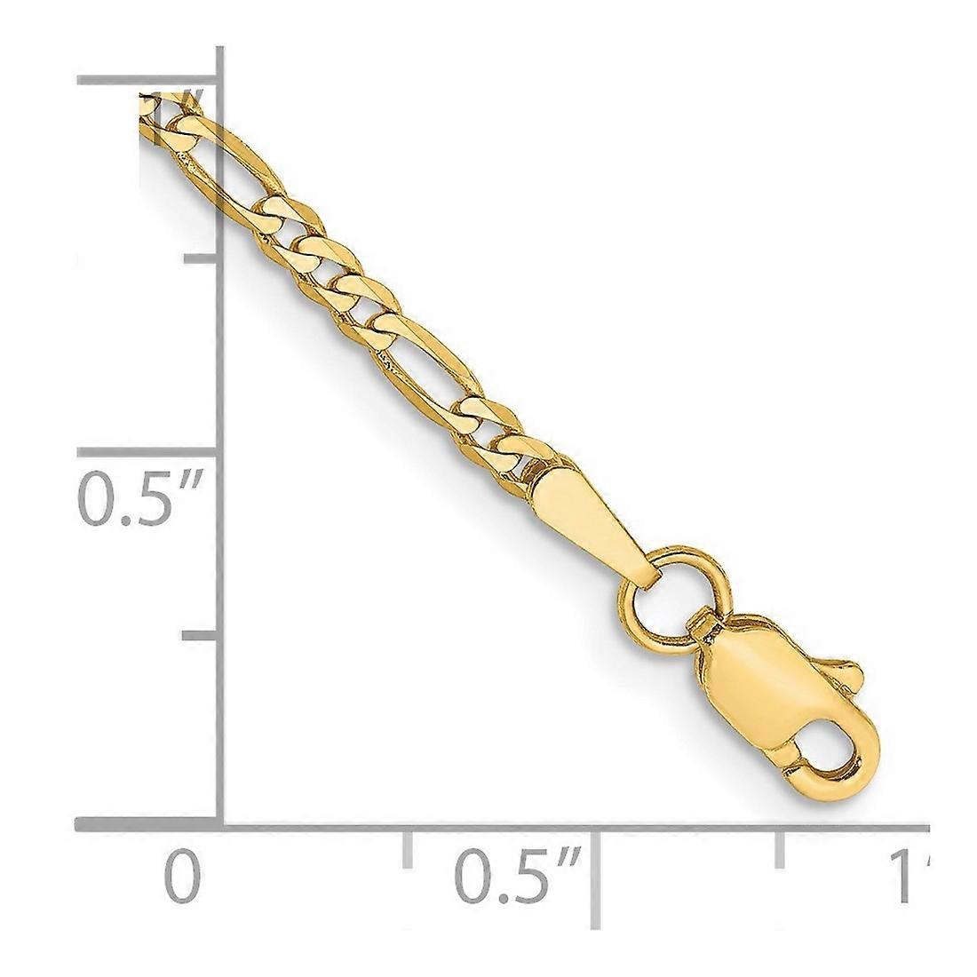 Men's 9.5mm 14k Yellow Gold Plated Figaro Chain Bracelet - 7 Inch Length, Lobster Clasp, Gift Box Included - View #2