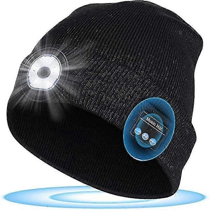 Solid Color Winter Music Hat With Led Lights