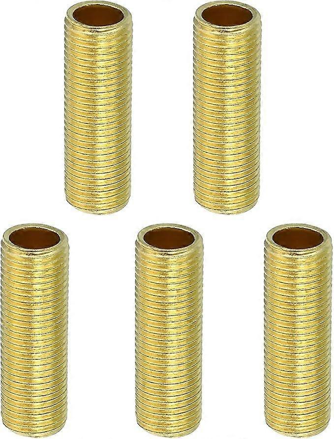 M10 End Thread Lamp Pipe, 10 Pack 30mm Threaded Hollow Tube Adapter Brass Coupler Connector Pipe Fitting