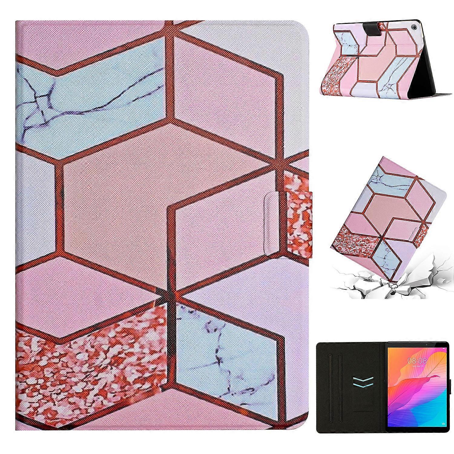 For Huawei MatePad T8 Marble Pattern Leather Tablet Case