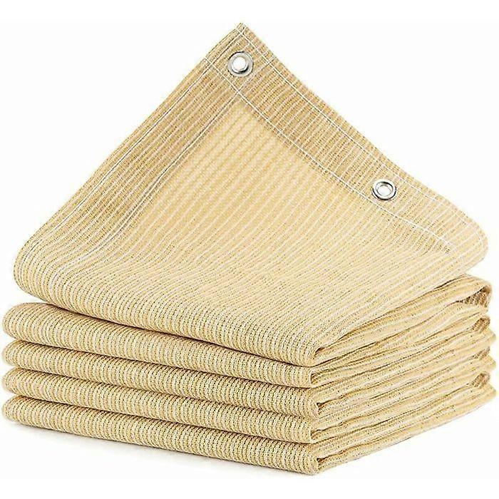 Sand (2x2m) Shade Sail Sun Protection Rectangular Canvas, 95% Anti-UV Car Awning with Ropes and Cable Ties for