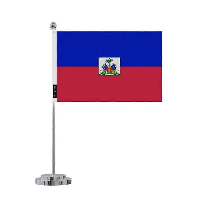 Haiti desk flag in 14 x 21 cm