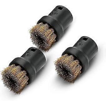 Dampfreiniger Rundbürsten-Set mit Messingborsten, schwarz, 4,0 cm*2,5 cm