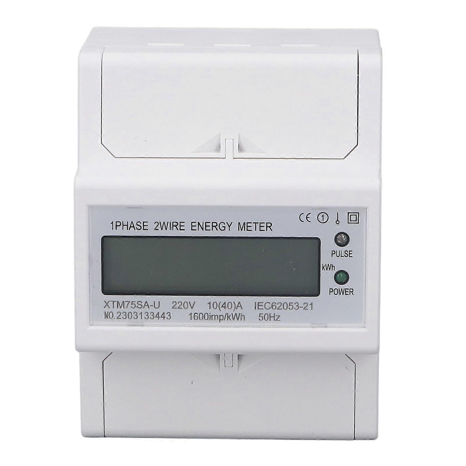 2025 Latest Model  DIN Rail Energy Meter Voltmeter Ammeter Single Phase 4P LCD