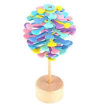Wooden Stress Relief Spinning Toy for Children, Decompression Wand Toy