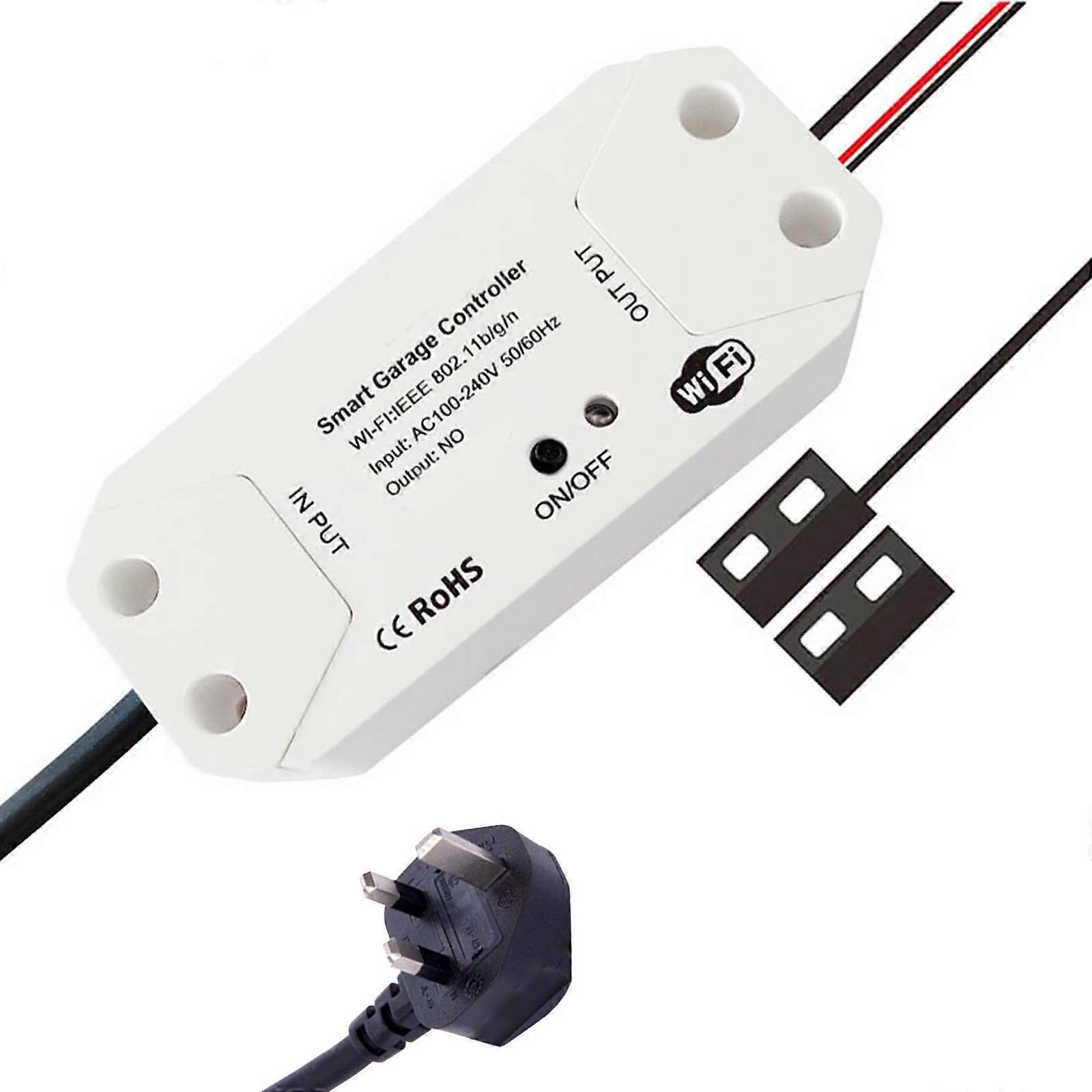 Upgraded Garage Door Controller EU/UK/US Mobile Control Garage Door Opener Switches with Timing Easy Installation