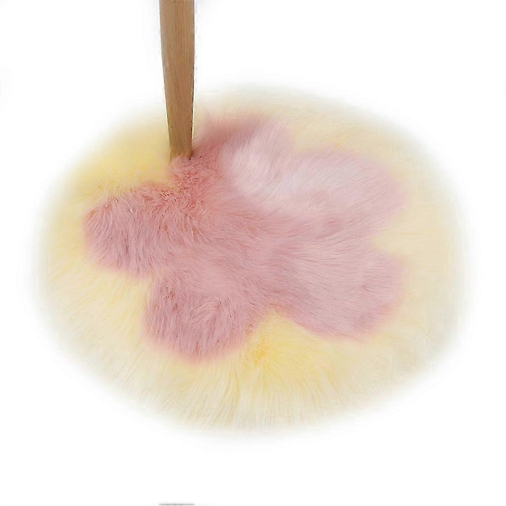 梅の花のぬいぐるみラウンドラグリビングルームの寝室の子供のための滑り止めカーペット(ベージュ+ピンク、50x50cm)