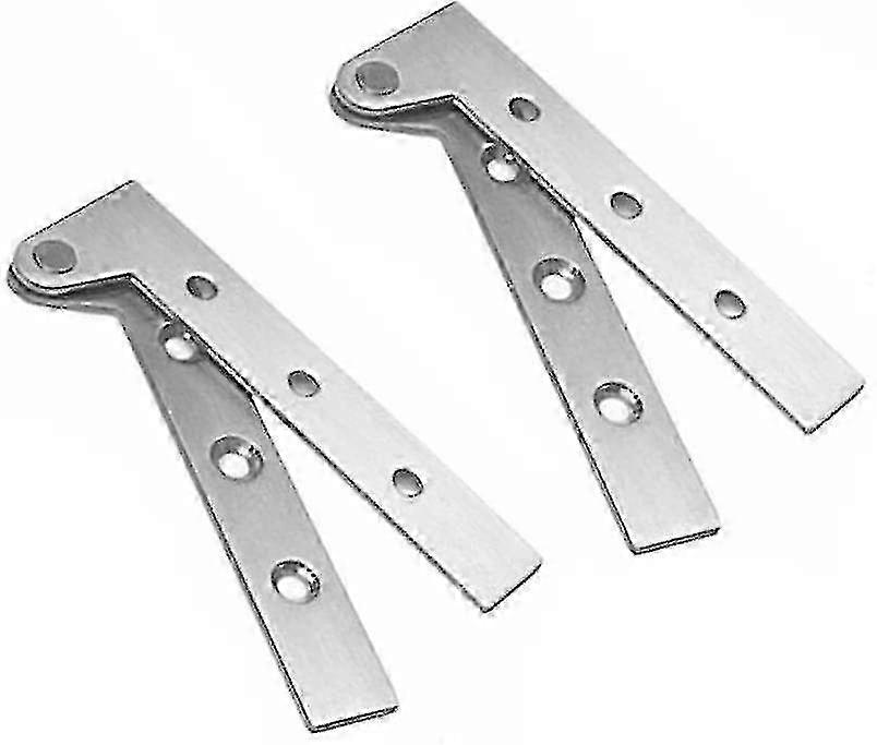 2-Pack Stainless Steel Hidden Door Pivot Hinges 360° Rotation 4" Offset Brushed Silver