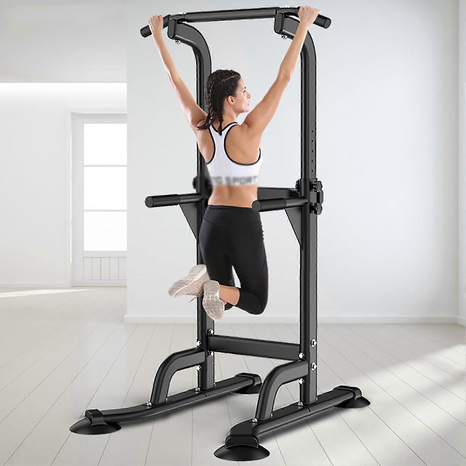 Power Tower Dip Station Pull Up Bar, Height Adjustable Multifunctional Power Tower