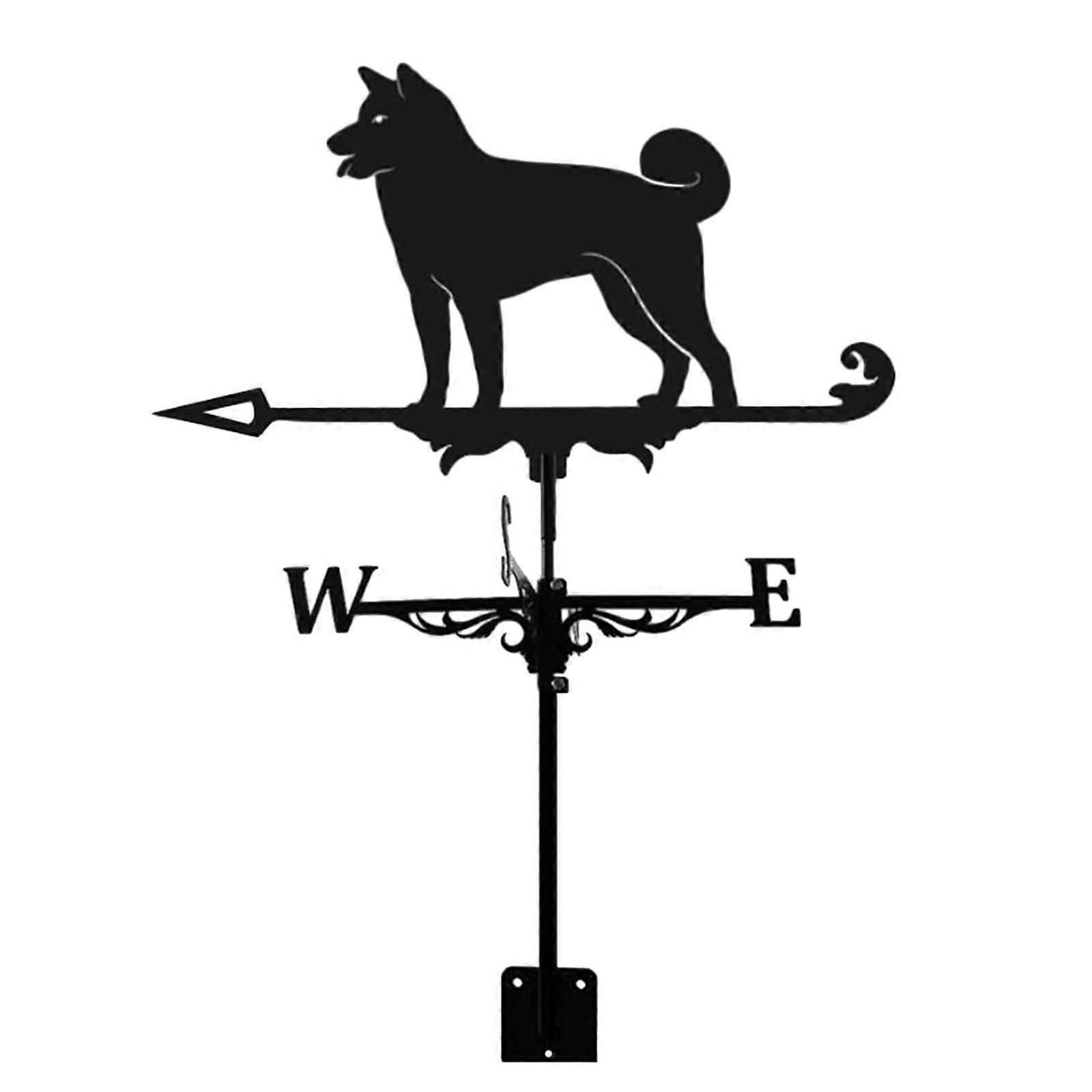 Akita dog weather vane with roofmounted wind direction indicator for garden Ref: 4274