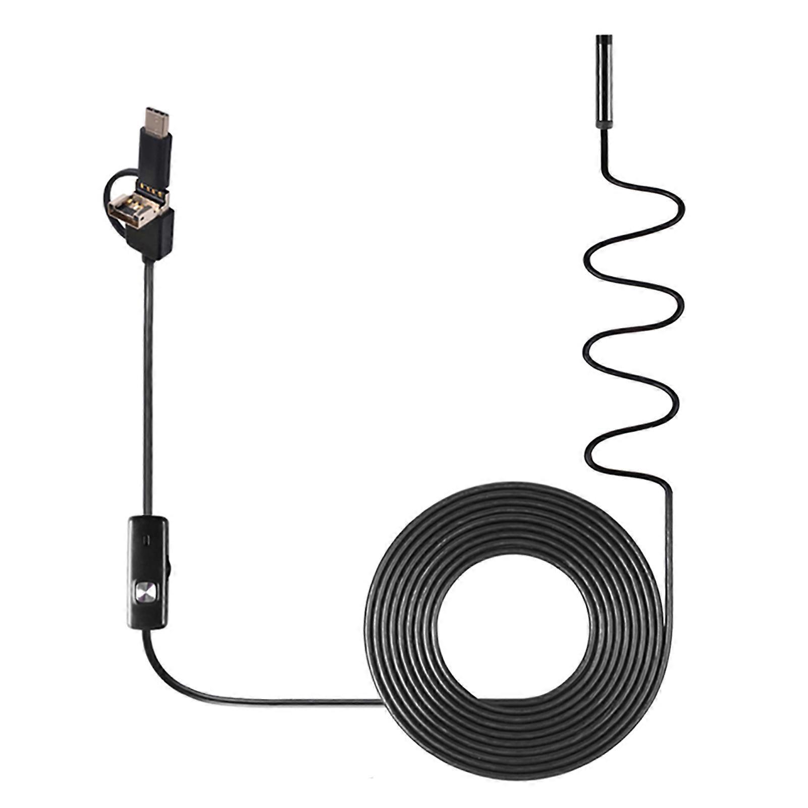 3-in-1 Waterproof Endoscope Camera - USB Type-C, 6 LEDs for Android/PC Inspection