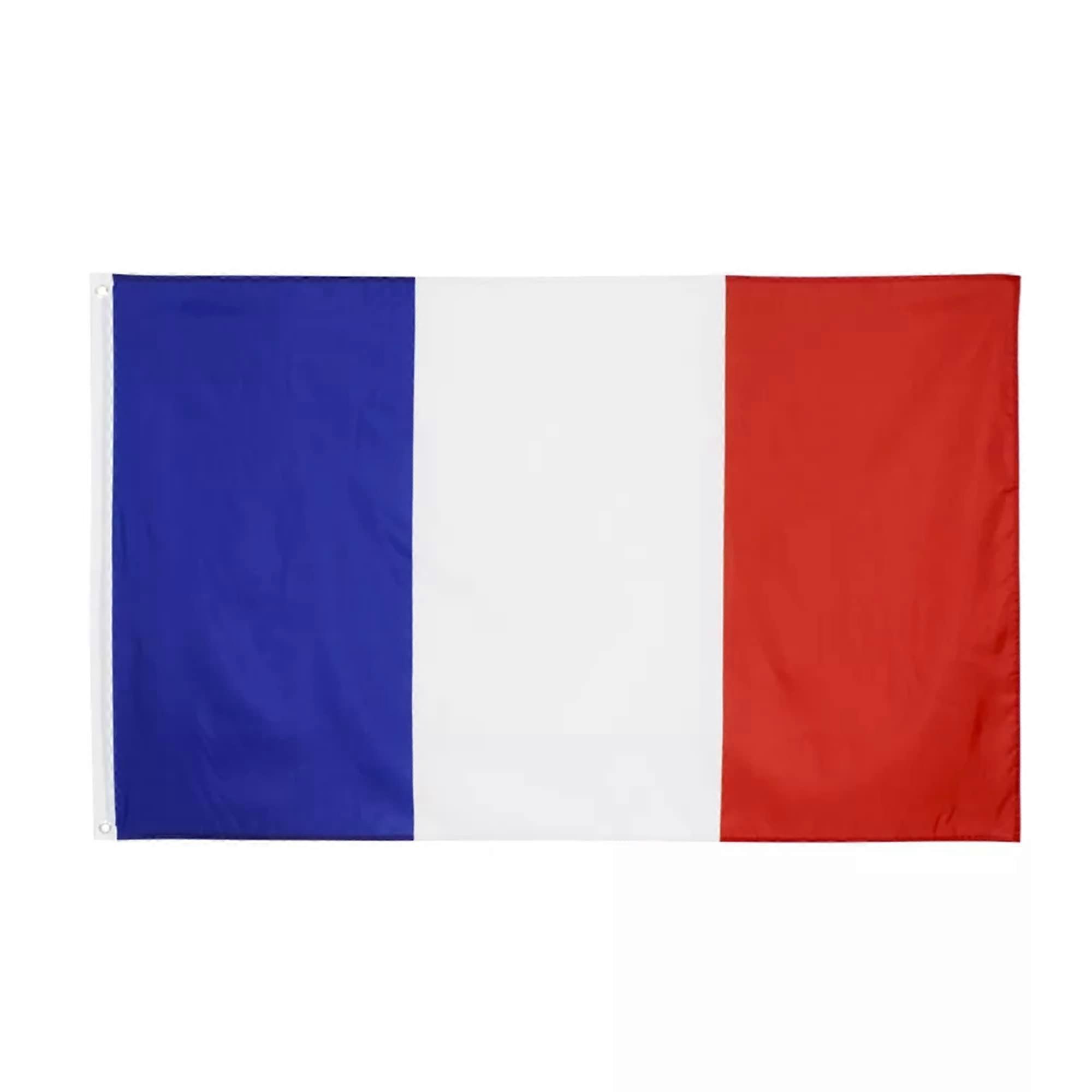 French Flag 90x150cm with Brass Eyelets Durable Polyester for Outdoor Display