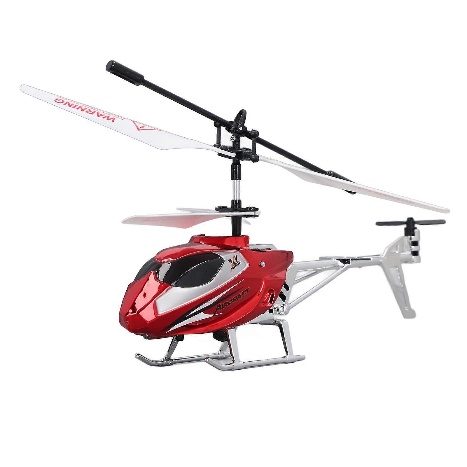 Remote Control Aircraft Toy 3.5 Channel Drop Resistance Alloy USB Rechargeable RC Helicopter with Light Effect Red