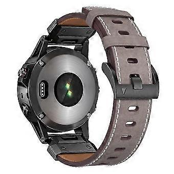 Kompatybilny z Fenix 3/5/5x / 6x / 7x 26mm Pasek do zegarka krowiego Jasnoszary + woskowy