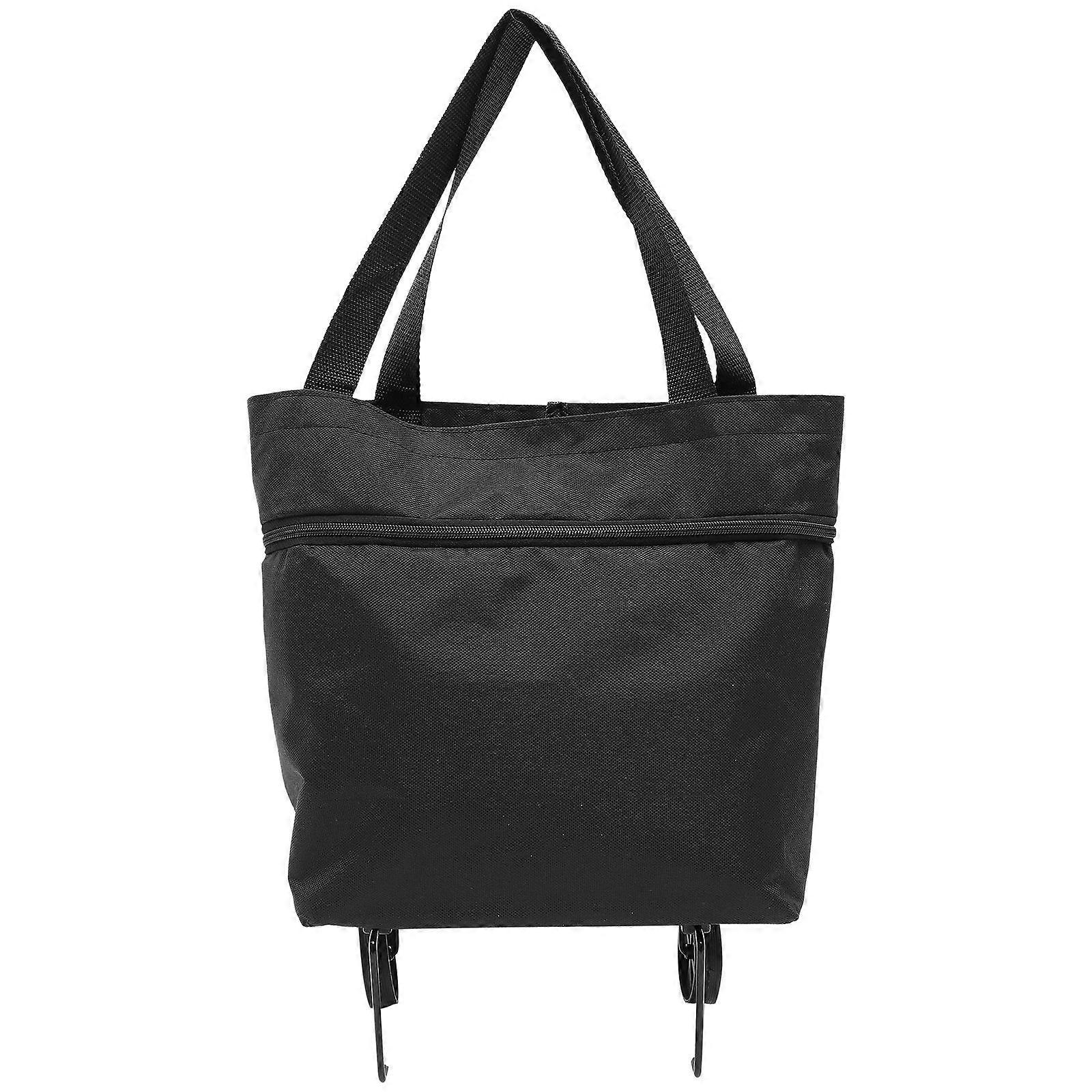 Collapsible Shopping Trolley Bag with Wheels – Large Capacity Foldable Grocery Cart with Adjustable Handle for Travel, Storage, and Supermarket Use