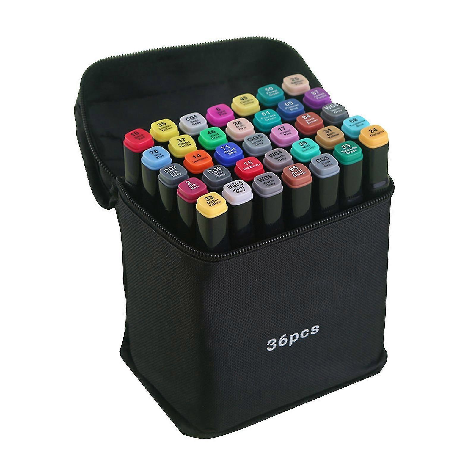 24/36/48/60 Color Double-headed Oily Marker Pen Multifunctional Portable Painting Tool for Drawing Sketching