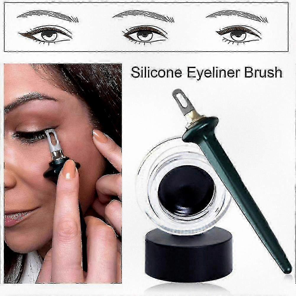 Reusable Silicone Eyeliner Brush & Guide Tool for Easy No Skip Eyeliner Gel, Perfect for Shaky Hands and Beginner Makeup